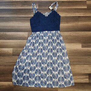 Blue short floral dress